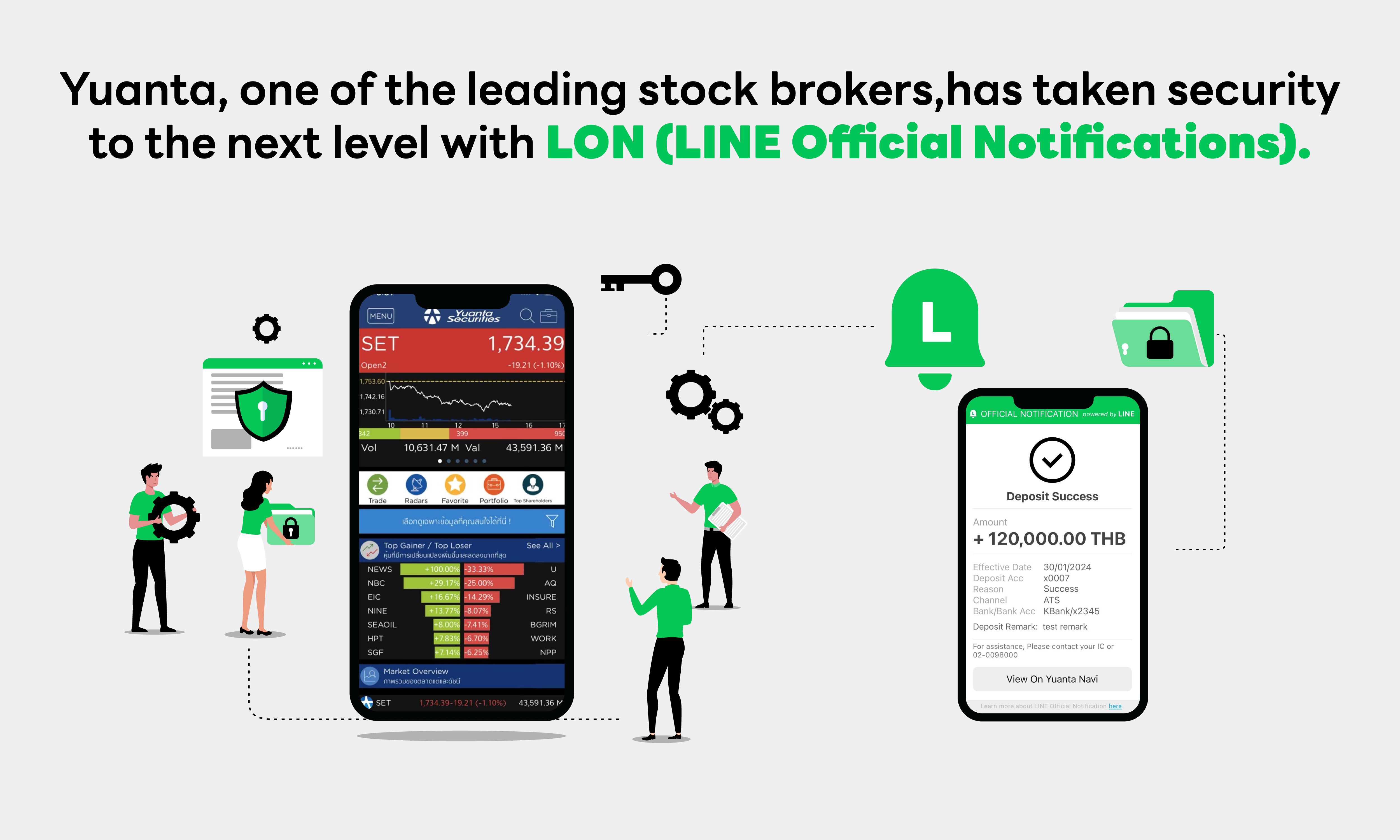 Yuanta is making a big move in the broker industry by leading safety and security. They are replacing SMS notifications with LINE Official Notifications.